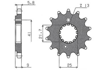 Sunstar Vorderes Kettenrad aus Stahl HONDA XR 600R 91-00 / TRX 400EX /X 05-14 [14]