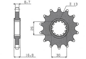 Sunstar Vorderes Kettenrad aus Stahl HONDA CBR 1000RR 04-16 / CBF 1000 / CBR 900/929/954 [16]