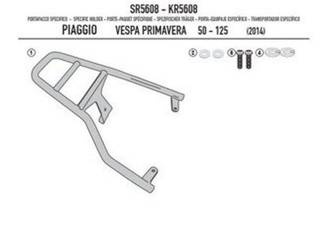 KAPPA CENTRAL CUFF RACK PIAGGIO Vespa Primavera 50-125-150 (14-19), Vespa Sprint 50-125-150 (14-19)