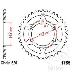 Stahl Kettenrad Hinten JT JTR1785.48 ilość zębów 48Z