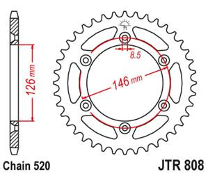 JT Hinteres Ritzel Aluminium [48 Zähne] SUZUKI RM/RMZ DR/DRZ Farbe schwarz