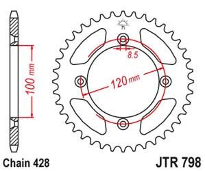 JT Hinteres Ritzel Stahl [54 Zähne] SUZUKI RM 80 83-01 / YAMAHA YZ 85 02-20