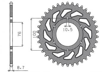 Sunstar Kettenrad aus Stahl SUZUKI GS 1000/1100 / GSX 1100E [42]