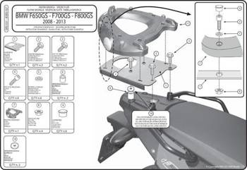 KAPPA Mittelgepäckträger BMW F 650GS (08-15), F 700GS (13-15), F 800GS (08-15), F 800 GS ADVENTURE (13-15) ( MIT MONOKEY PLATE )