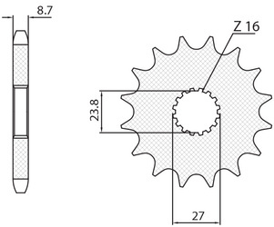 Sunstar Vorderes Kettenrad aus Stahl SUZUKI GSXR 1300 09-13 [18]