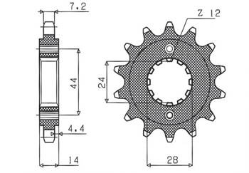 Sunstar Vorderes Kettenrad aus Stahl HONDA XRV 750 AFRICA TWIN 90-03 [17]