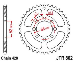 JT Hinteres Ritzel Stahl [43 Zähne] SUZUKI GT 100 76 / RM 80 77 / RV 90 73-77 / KAWASAKI KE 100 76-81 / KV 100 77-88 / G 3/4/5 70-75