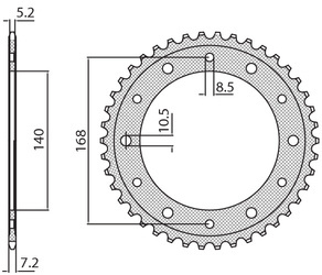 Sunstar Kettenrad aus Stahl BMW F 800GS 08-12  [42]