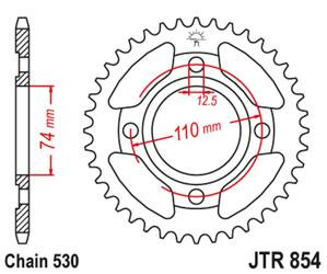 JT Hinteres Ritzel Stahl [41 Zähne] YAMAHA XS 250 80-82 / XS 500 78-80