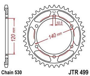 Stahl Kettenrad Hinten JT JTR499.42 ilość zębów 42Z