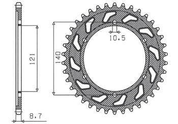 Sunstar Kettenrad aus Stahl CAGIVA RAPTOR 1000 00-06  [40]