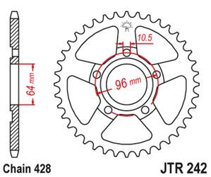 JT Hinteres Ritzel Stahl [50 Zähne] HONDA XL 125 R 82-87