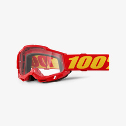100 Percent ACCURI 2 Schwimmbrille, rot, transparentes Glas, Saison 2023