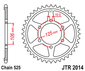 JT Hinteres Ritzel Stahl [44 Zähne] TRIUMPH 1200 SCRAMBLER XC/XE 19
