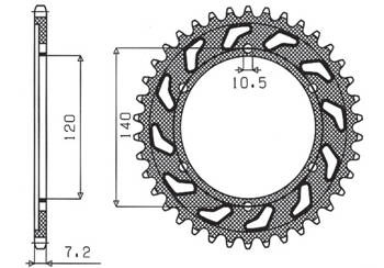 Sunstar Kettenrad aus Stahl SUZUKI GSXR 600 98-00 [46]