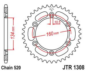 JT Hinteres Ritzel Stahl [40 Zähne] HONDA CBR 600F 01-20 / CBR 900 RR 00-03 / CBR 1000 RR 04-20 / VTR 1000 SP1/SP2 00-06