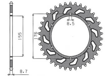 Sunstar Kettenrad aus Stahl TRIUMPH 955/1050  [42]
