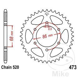 Stahl Kettenrad Hinten JT JTR473.37 ilość zębów 37Z