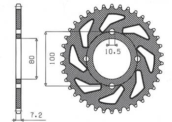 Sunstar Kettenrad aus Stahl SUZUKI GZ 125 MARUDER 98-11  [45]