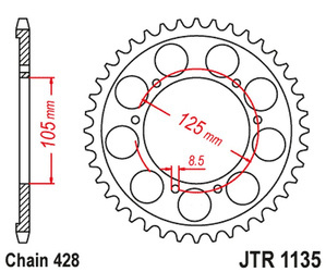 JT Hinteres Ritzel Stahl [62 Zähne] APRILIA RX 125 E4 18-19
