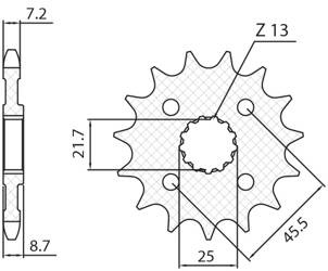 Sunstar Vorderes Kettenrad aus Stahl KAWASAKI Z 1000 07-16 [15]
