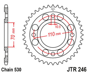 JT Hinteres Ritzel Stahl [34 Zähne] HONDA CB 250 N 78-82 CM/CB 400 N/T/A 78-83