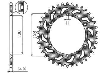 Sunstar Kettenrad aus Stahl DUCATI MONSTER 600/620 99-04  [46]