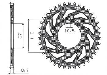 Sunstar Kettenrad aus Stahl SUZUKI VZ 800 MARAUDER 97-04 [48]