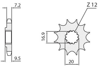 Sunstar Vorderes Kettenrad aus Stahl KTM SX 85 04-18 [13]