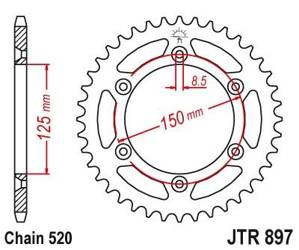 Stahl Kettenrad Hinten JT JTR897.46 ilość zębów 46Z