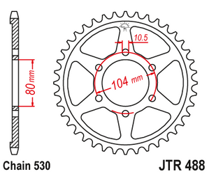 Stahl Kettenrad Hinten JT JTR488.42 ilość zębów 42Z