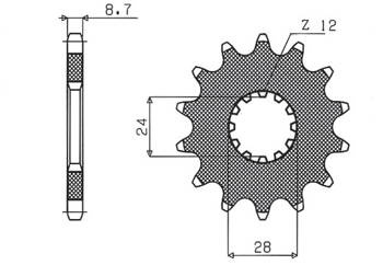 Sunstar Vorderes Kettenrad aus Stahl KAWASAKI ZX 12R 00-05 [18]