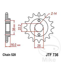 Ritzel vorne JT JTF736.13 (13Z)