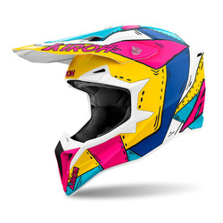 Airoh Wraaap Reloaded Helm weiß, schwarz, rot / glänzend