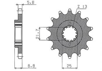 Sunstar Vorderes Kettenrad aus Stahl KAWASAKI GPZ500S 87-05 [16]