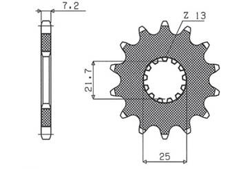 Sunstar Vorderes Kettenrad aus Stahl SUZUKI GSR 600/GSXR 600 [16]