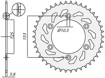 Sunstar Kettenrad aus Stahl HONDA XR 650L 93-15 / XR 600R 91-00 [45]