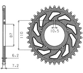 Sunstar Kettenrad aus Stahl SUZUKI GSF 650 BANDIT 07-15 / GSX 650 F 08-15 [47]